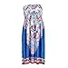 Weixinbuy Women's Bohemian Strapless Dress Printed Tube Skirt
