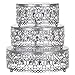 Amalfi Decor Cake Stand Plateau Riser Set of 3 Pack, Dessert Cupcake Pastry Candy Display Plate for Wedding Event Birthday Party, Round Metal Pedestal Holder with Crystal Gems, Silver