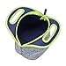 Nordic By Nature Neoprene Lunch Bag For Women, Men & Extra Thick Insulated Neoprene Lunch Tote With Water Bottle Sleeve, Durable Reusable Machine Washable, Gray/Neon