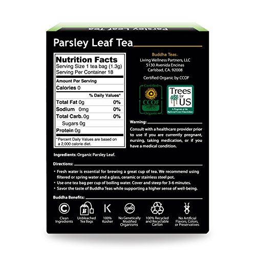 Organic Parsley Leaf Tea, 18 BleachFree Tea Bags Caffeine Free