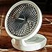 HOKEKI USB Desk Fan with Night Breathing Light, Air Circulator Desk Fan 90 Degree Rotation Portable Foldable Fan for Home, Office, Travel, Camping, Outdoor, Indoor Fan, 4 Speed Setting, White