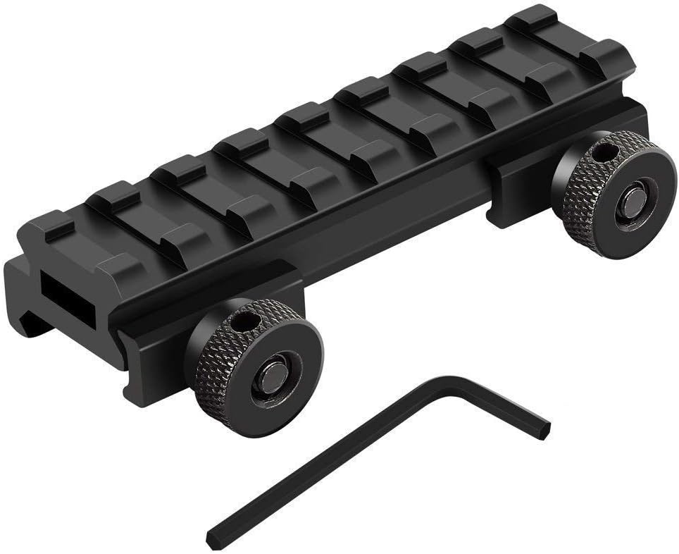 360 Tactical Three T Trading 1/2(0.5)" See-Thru AR Flat-Top High 8 Slot Riser Base Picatinny Rail Weaver 20mm Mount for Scopes and Optics