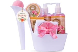 Draizee Mothers Day Gifts for Mom - Spa Gift Baskets for Women -8 Pcs Luxury British Rose Scented Heel Shoe Design Bath and Body Spa Set - Self Care Package for Women, Presents for Mom, Body Care Set