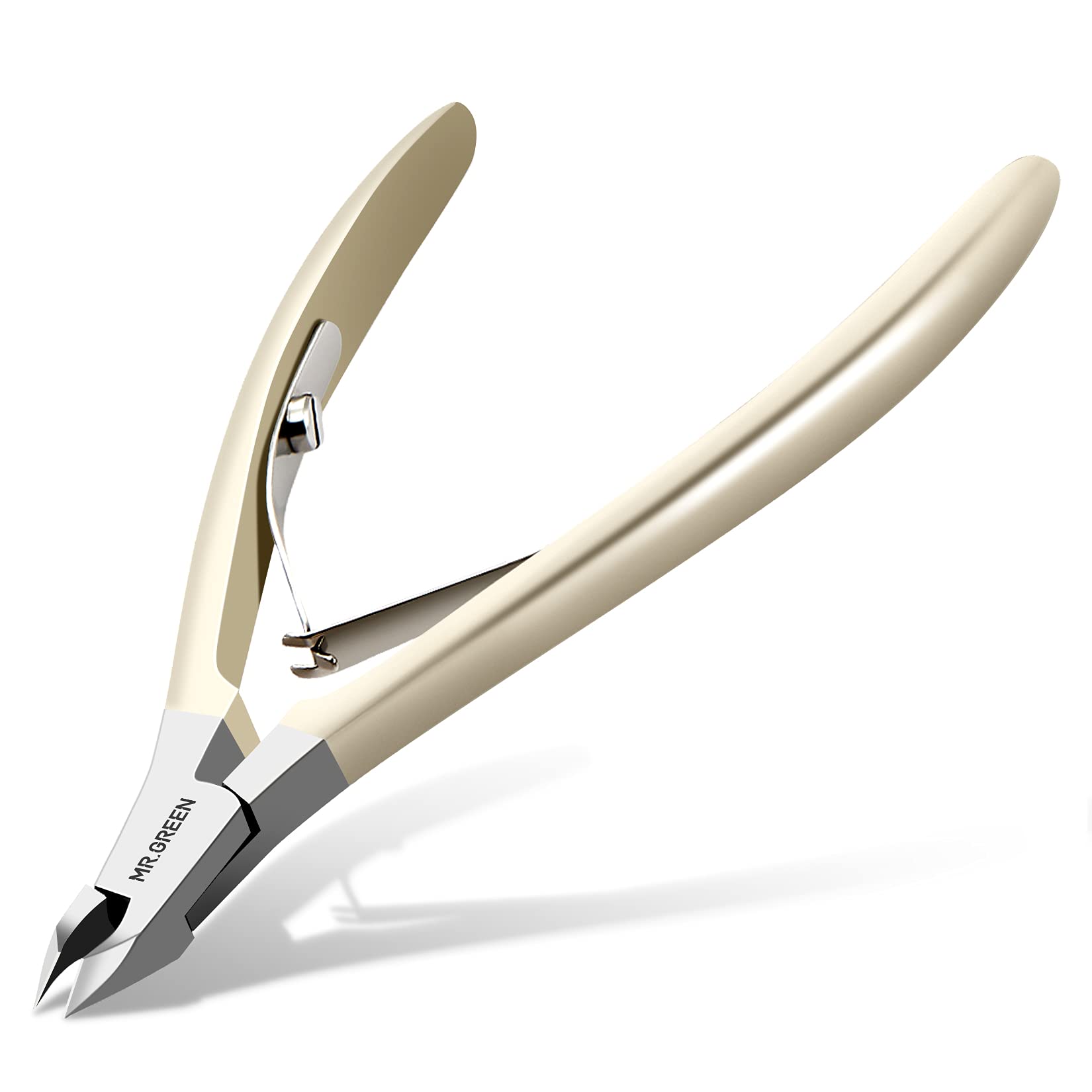 MR.GREEN Stainless Steel Cuticle Scissors Nail Care Tools Sharp Cuticle Trimmer for Women, Men & Elderly Manicure & Pedicure Tool (Nickel Pearl)