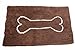 Soggy Doggy Doormat with Bone Design - Ultra Absorbent Microfiber Chenille Wet Dog Mat for Muddy Paws - Non-Slip and Machine Washable (Dark Chocolate/Oatmeal Bone, Extra-Large 36” x 60”)