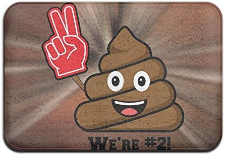 Poo Happens We're #2 Doormat Entrance Mat Floor Mat Rug Indoor/Outdoor/Front Door/Bathroom Mats Rubber Non Slip