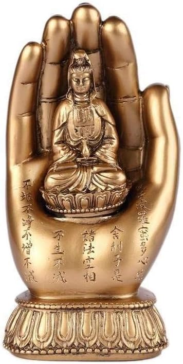 Lachineuse Hand of Buddha Guanyin Goddess, Gold, 10x10x17cm