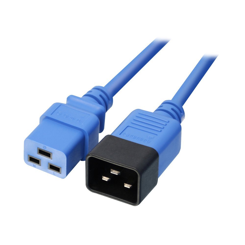 LINDY 1m IEC C19 to C20 Extension Cable, Blue
