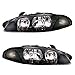 Brock Replacement Driver and Passenger Halogen Headlights Headlamps Compatible with 1997 1998 1999 Eclipse MR485143 MR485144