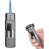 Arkinsand Windproof Refillable Adjustable Flame Torch Lighter Black | Men&rsquo;s Gift for Candles, BBQ, Kitchen, Camping, Fuel Not Included