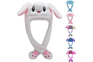 ZCINT Bunny Hat Funny Plush Bunny Hats Ear Moving Jumping Hat Plush Easter Rabbit Hat Party Cosplay Cute Animal Hats