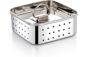 Expresso Stainless Steel Strainer/Paneer Maker/Tofu Mould Press, Silver, Square Shape, Durable, and Easy for Perfect Homemade