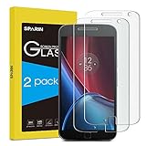SPARIN [2 Pack] Moto G4 Plus Screen Protector, Tempered Glass Screen Protector for Motorola Moto G4 Plus 5.5 Inch with Ultra Clear, Scratch Resistant, Cutout for Fingerprint Sensor