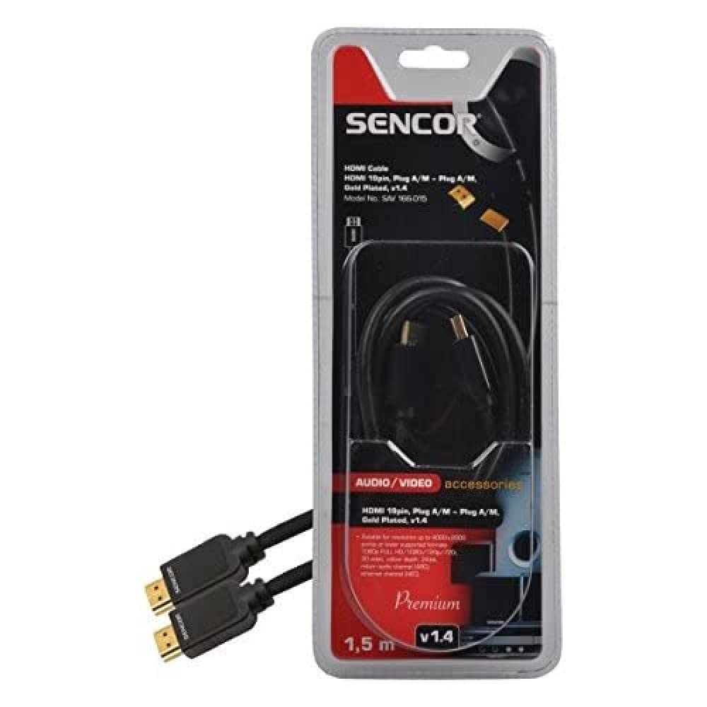 SENCOR SAV 166-015 HDMI 19 Pin Male to Male/Male v1.4 Cable Length: 1.5 m HDMI M-M 1.5 m v1.4