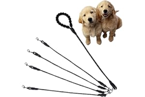 Y-ANNJYA Four Dog Leash,Comfortable Four Dog Leash with Reflective,360 Swivel No Tangle 4 Dog Training Leash,for Multiple Large Medium Small Dogs (Black, Four Leashes)