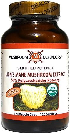 Lion's Mane Mushroom Organic Extract 50% Polysaccharide Potency Mushroom Defende