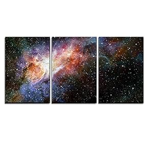 Beautiful Multicolored Galaxy x3 Panels