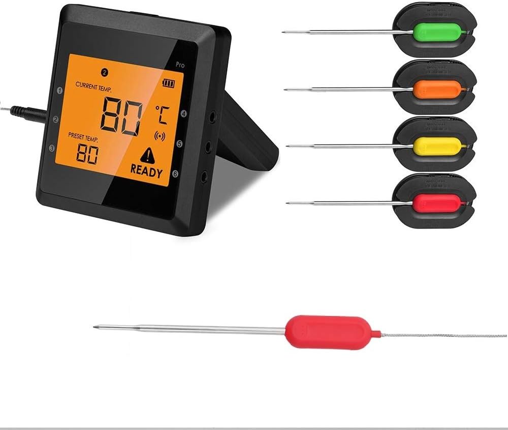Kabelloses Fleischthermometer für Grill mit 4 Sonden, Aidmax Pro03