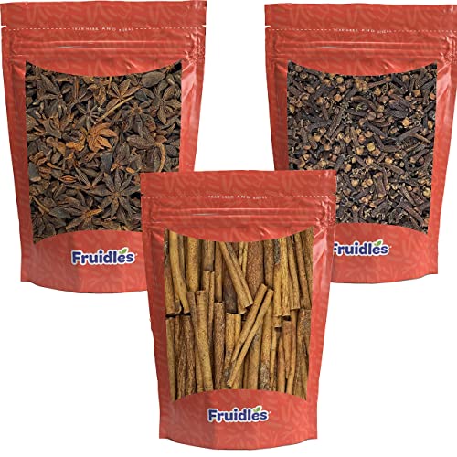 Cinnamon Sticks, Star Anise and Whole Cloves 3 Pack Bundle Aromatic