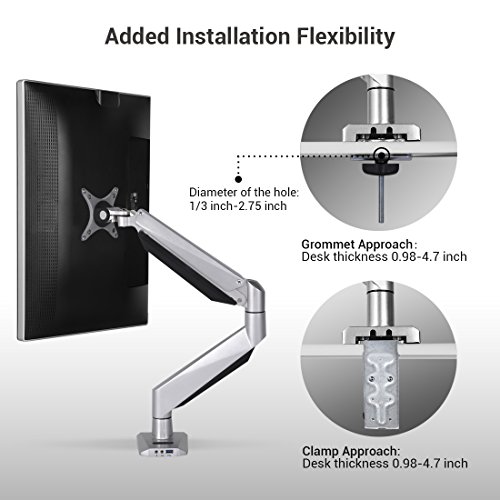 image for Loctek D7R Swivel Gas Spring Single LCD Arm Stand monitor Mount, Suppo