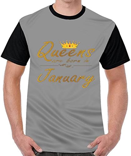 Encounteryou Queens Are Born In January Gold Tshirt Printed Custom T-Shirts Tops Logo Man Tee Dark Gray