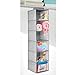 mDesign Long Soft Fabric Over Closet Rod Hanging Storage Organizer with 6 Shelves for Child/Kids Room or Nursery - Textured Print - Gray