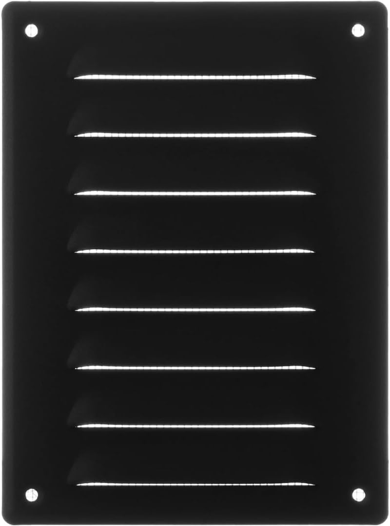 EUROPLAST Anthracite Metal Air Vent Grille Cover 140x190mm with Insect Mesh