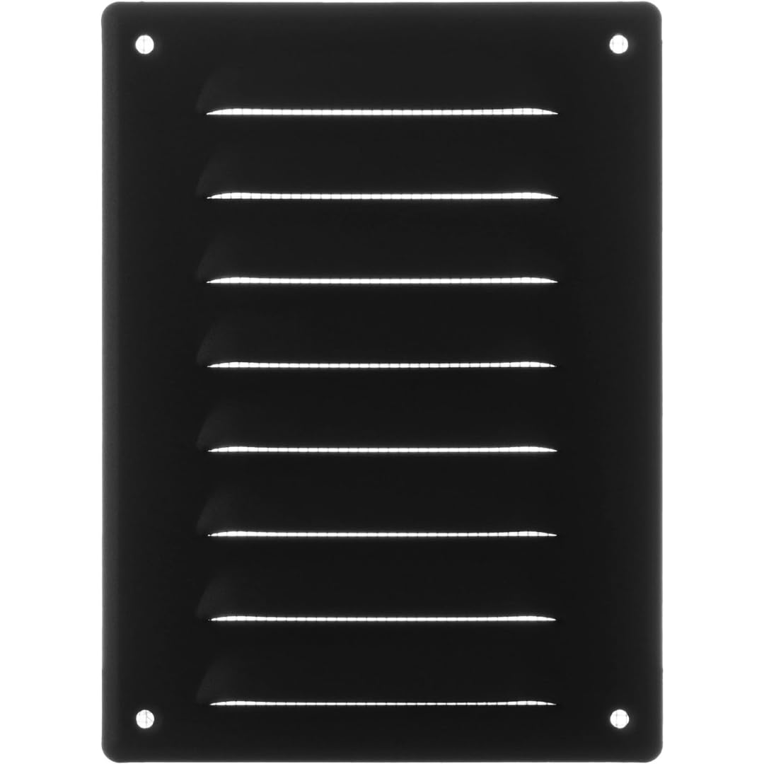 140x190mm / 6x7" inch Anthracite Metal Air Vent Grille Cover with Insect Mesh - Ventilation Cover