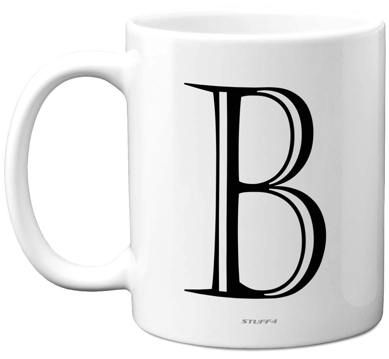 Stuff4 Personalised Alphabet Initial Mug - Letter B Mug, Gifts for Him Her, Fathers Day, Mothers Day, Birthday Gift, 11oz Ceramic Dishwasher Safe Anniversary, Valentines, Christmas, Retirement