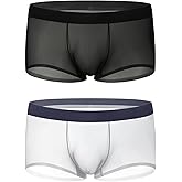BLESO Men Mesh Boxer Briefs Low Rise Breathable Underwear Lightweight Comfort Fit with Contour Pouch