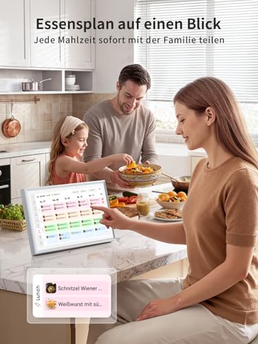 Airzeen Digital Calendar, Electronic Wall Calendar for Family Planner, Day, Week, Month Planner, 10.1 Inch Family Calendar with Picture Frame, Tasks, Rewards, Meals, Weather, Lists, Alarm Clock