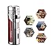 Larruping Red Torch Jet Lighter Windproof Refillable Gas Butane Torch Lighter with Punch Butane Window, Gift Box, (Without Fuel)