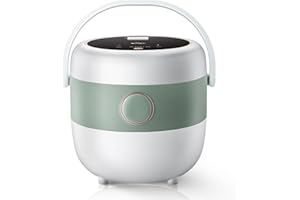 BAR Bear Rice Cooker 3 Cups (Uncooked), 3D Heating and Fuzzy Logic, Healthy Nonstick Small Rice Cooker, PFAS-Free, Touch-Screen, for White/Brown Rice Quinoa Oatmeal Soup, 1.6L White