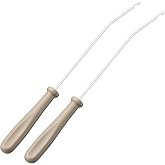 ElaraBerry 2 Pcs Metal Heddle Threading Crochet Hook Knitting Loom Hook Tool for Sweater Scarf Tapestry Knitted Crafts Embroidery Thread Knitting Weaving Tool