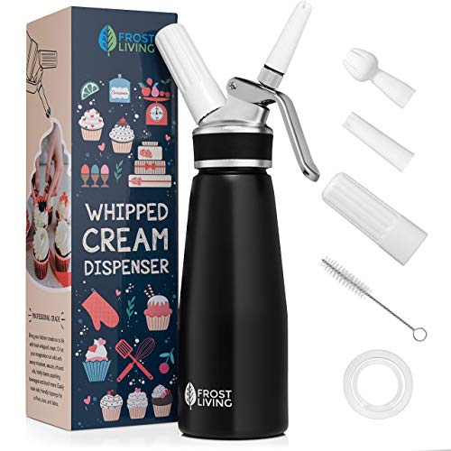 PROFESSIONAL ALUMINUM WHIPPED CREAM DISPENSER Stainless Steel trigger