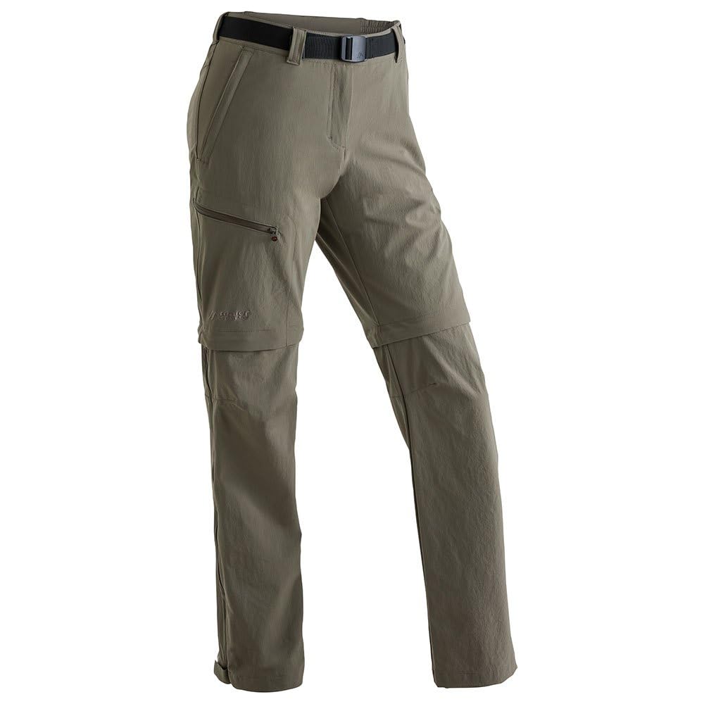 maier sports Women's NATA Functional Outdoor Zip Off Stretch Long Pants - Teak, Medium/Large