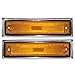 Driver and Passenger Front Signal Side Marker Lights Replacement Amber with Chrome Trim for Chevrolet GMC Truck 915557 915558 primary