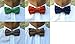 b.m.c Bundle Monster 5pc Mixed Color Slit Dotted Pattern Adjustable Pre-Tied Mens Batwing Diamond Tip Neck Tie Bowtie - Set 1
