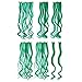 SWACC 7 Pcs Full Head Party Highlights Clip on in Hair Extensions Colored Hair Streak Synthetic Hairpieces (20-Inch Curly, Green)thumb 2
