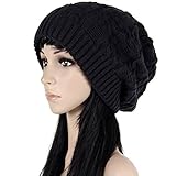 Surblue Unisex Trendy Warm Oversized Chunky Cable Knit Slouchy Beanie