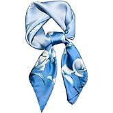 WaJuemy Silk Feeling Hair Scarf Bandanas for Women 27.5" Square Lightweight Satin Head Scarves Neck Sleeping Headscarf Wrap