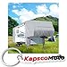 Waterproof Superior 5th Wheel Toy Hauler RV Motorhome Cover Fits Length 33'-37' New Fifth Wheel Travel Trailer Camper Zippered Panels Heavy Duty 4 Layer Fabric + KapscoMoto Keychain