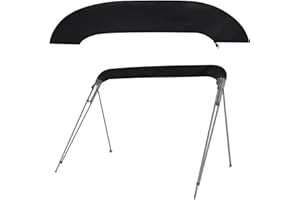 GJMZTQG Heavy Duty Outdoor Bimini Top Storage Boot Cover, 600D Waterproof UV Resistant Anti-Fading Bimini Top Cover for 3-4 Bow Bimini Tops,Black (97"-103" W)