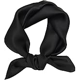 PLIPON 100% Mulberry Silk Neck Scarf - 21"x21" Small Printed Square Neckerchief Scarves for Women