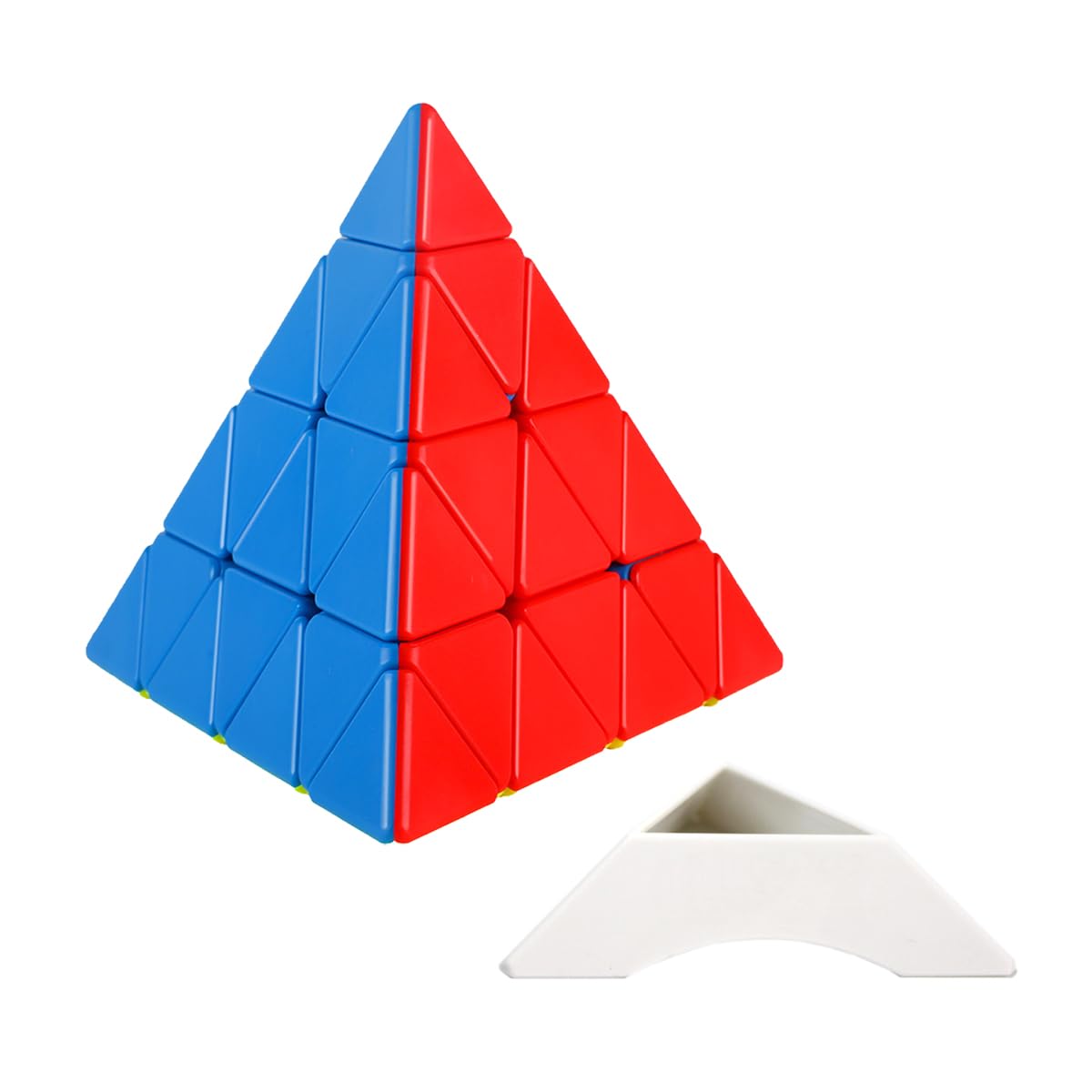 Shengshou 4x4 Pyraminx Triangle Pyramid Magic Puzzles Cube Twist Toys Stickerless with One Display Stand