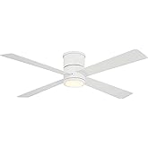 MINKA-AIRE F797L-WHF Falco 54" 4-Blade LED Flush Mount Ceiling Fan - Flat White with Etched Lens