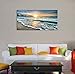 Waves Canvas Wall Art Beach Sunset Ocean Nature Pictures Long Canvas Artwork Prints Contemporary Wall Art Decor for Home Living Room Bedroom Decoration Office Wall Decor Framed Ready to Hang 20
