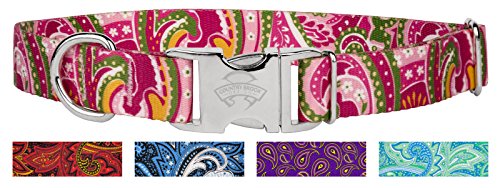 Country Brook Design Pink Paisley Premium Dog Collar - Extra Large