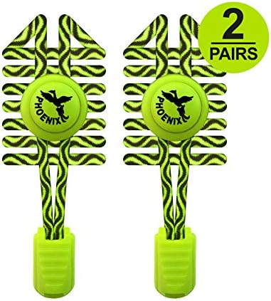 PHOENIX GOLD Phoenix Fit UK - No tie Elastic Lace System with lock - Easy to install in a Great for runners, children, older generation & active lifestyles - 2 Pairs