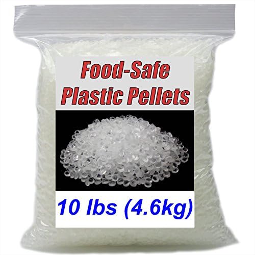 Food-Safe Clear Plastic Pellets for Stuffing Cornhole Bean Bags, Toys, Dolls, Weighted Blankets, Decorative Pillows &amp; More! Weather Resistant &amp; Washable LDPE Pellets in a 10lb Resealable Bag.